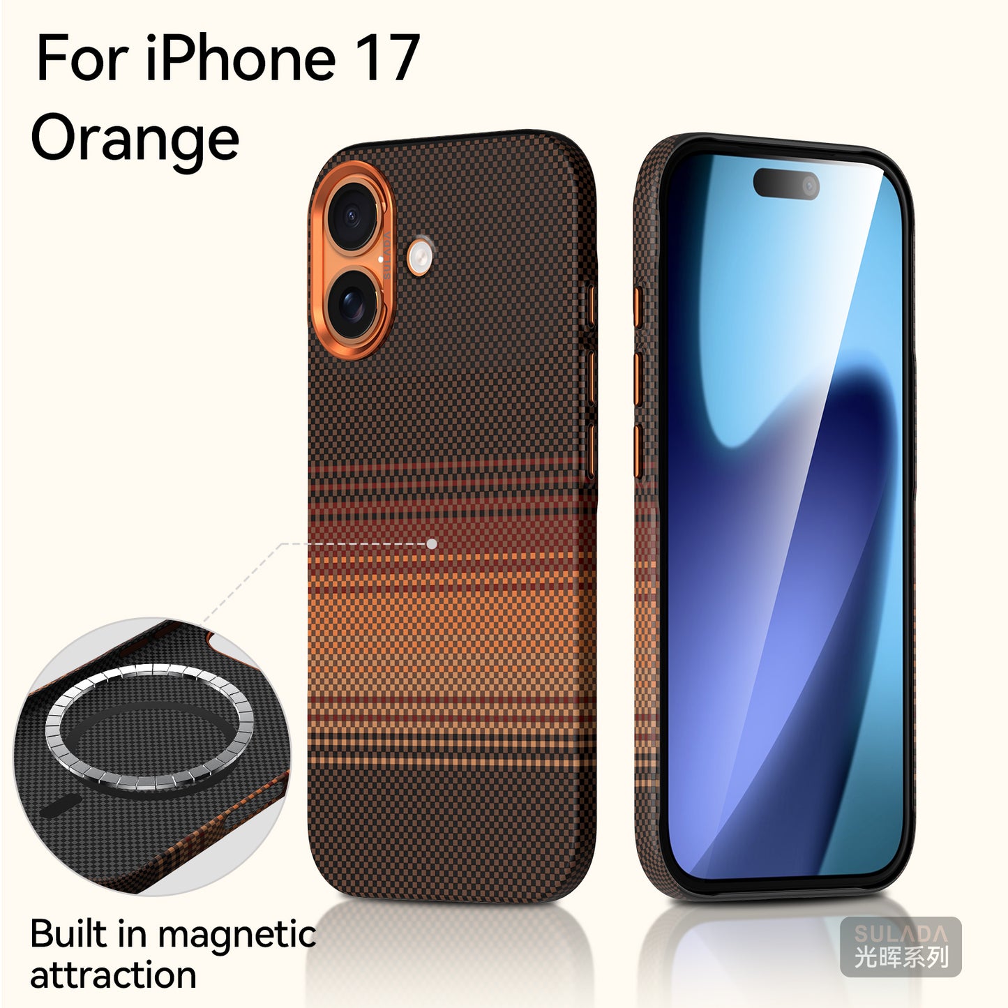 For iPhone 17/17pro/17Pro Max Case, Shockproof Full-Body Protection, Supports Wireless Charging, Woven Texture, Anti-Slip Design