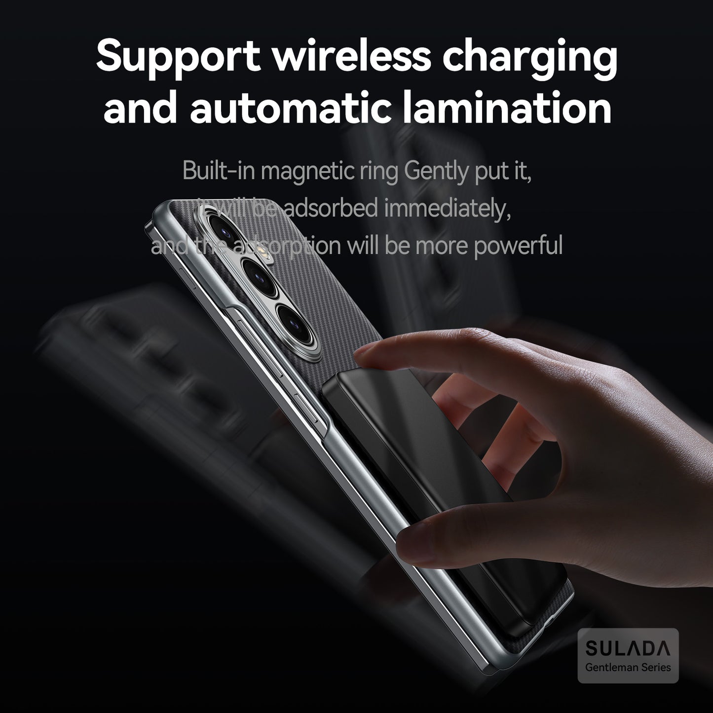 For Samsung Galaxy Z Fold7 Case - Carbon Fiber Texture, Hinge Protection, Camera Lens Guard, Magnetic Wireless, Frameless Design