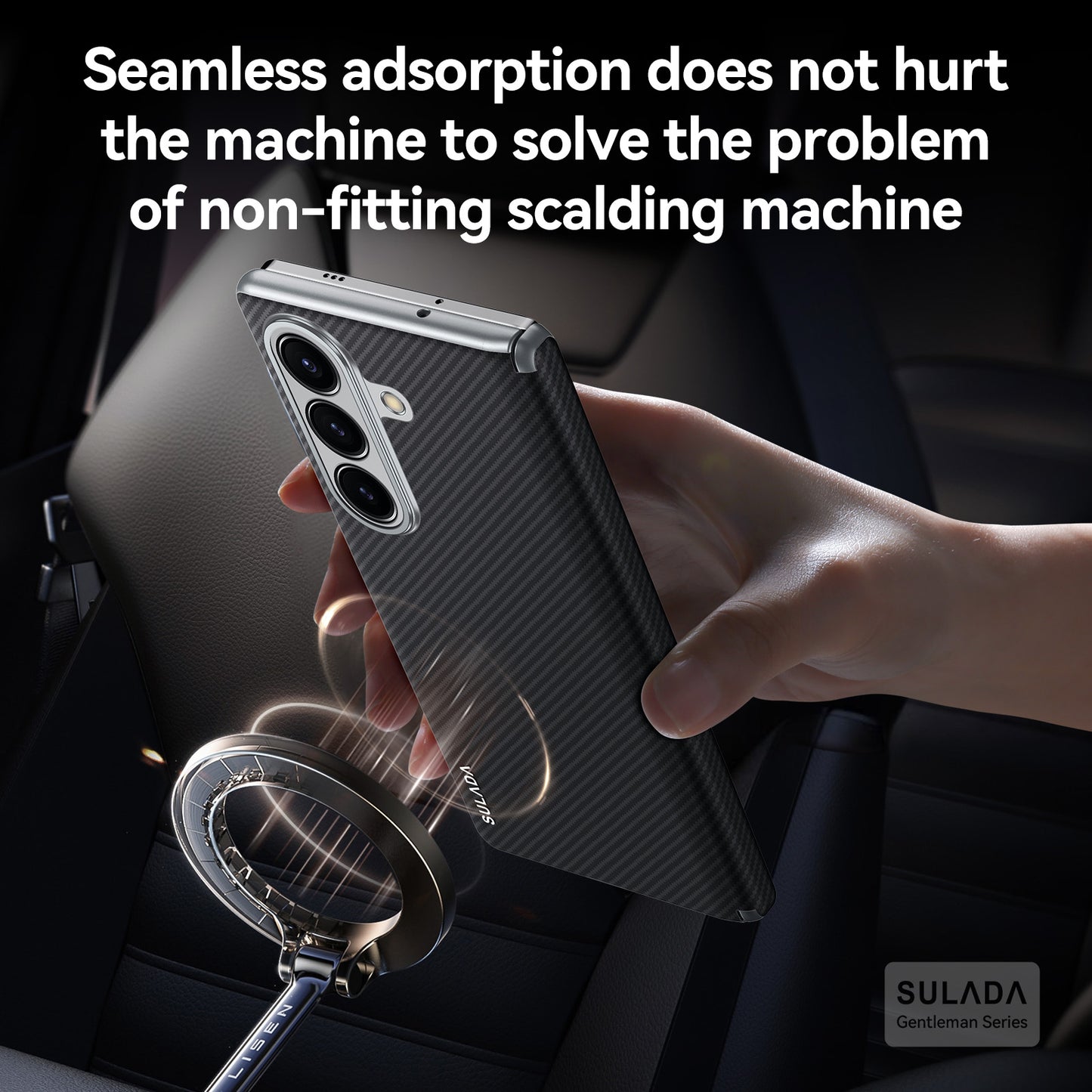 For Samsung Galaxy Z Fold7 Case - Carbon Fiber Texture, Hinge Protection, Camera Lens Guard, Magnetic Wireless, Frameless Design